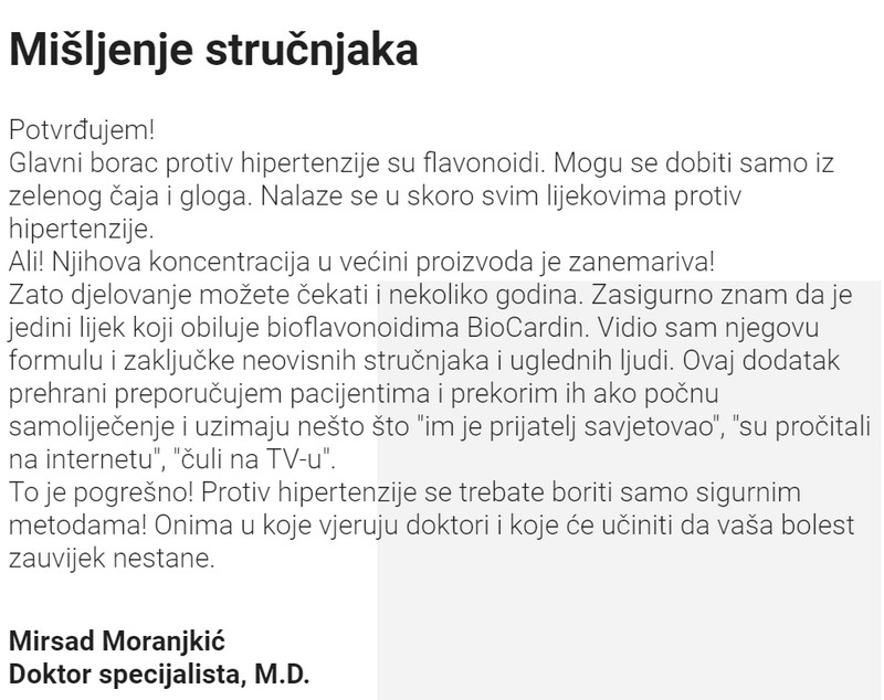 Biocardin iskustva